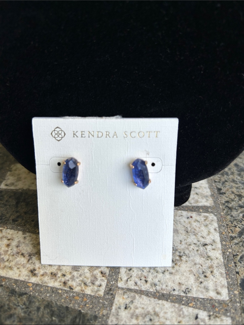 Kendra Scott Betty Deep Blue Gold-Prong Stud Earrings